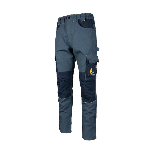 REBEL Men’s Tech Gear Acid Flame Trousers Airforce Blue - Front