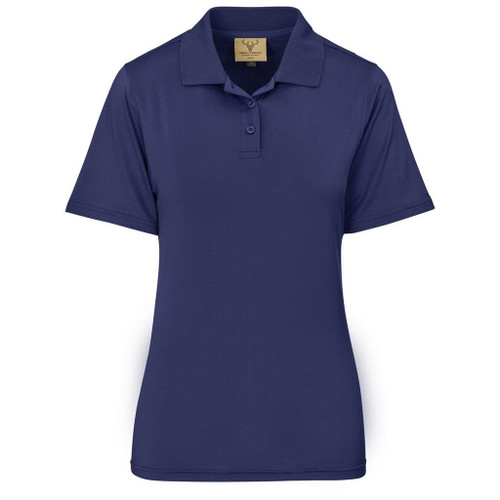 Navy Ladies Letaba golf shirt with custom corporate embroidery, technical moisture-wicking promotional polo by Azulwear Johannesburg.