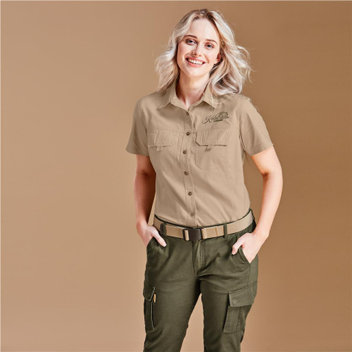 Ladies Short Sleeve Mawenzi Twill Shirt, Azulwear Safari & Outdoor Wear  South Africa