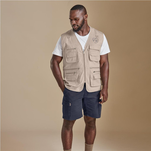 Mens Tugela Sleeveless Jacket - Stone, Azulwear Safari & Outdoor Wear South Africa Mens Tugela Sleeveless Jacket - Stone, Azulwear Safari & Outdoor Wear South Africa