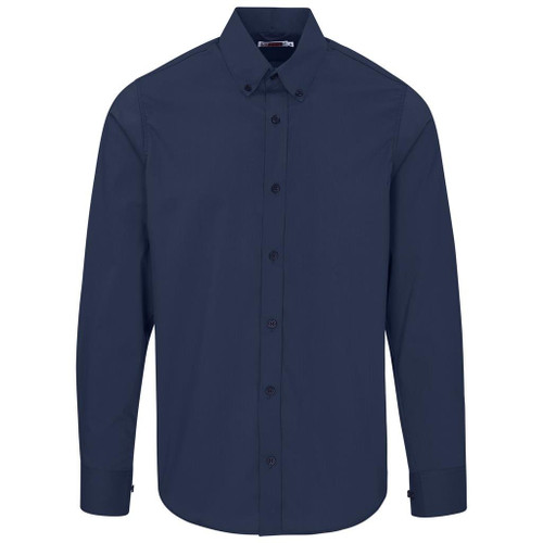 Navy Blue Mens Long Sleeve Sheffield Stretch Shirt, durable corporate clothing by Azulwear, delivering the best professional look in South Africa.