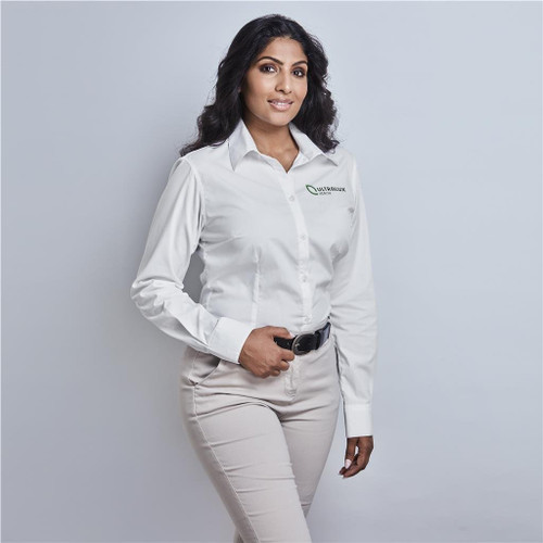 Ladies Long Sleeve Sheffield Stretch Shirt, Azulwear Corporate Wear Ladies Long Sleeve Sheffield Stretch Shirt, Azulwear Corporate Wear