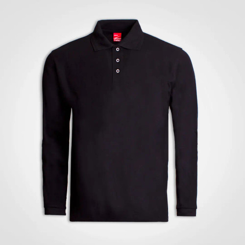 Black Long Sleeve Golfer - Plain Golf Shirts by Azulwear Corporate Wear Cape Town