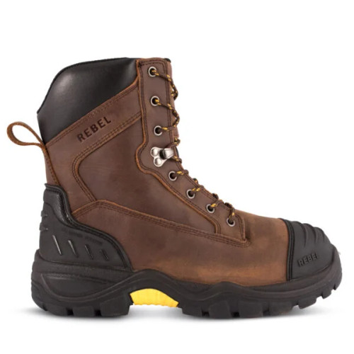 REBEL Miners Heavy Duty Work Boot - Brown, Azulwear Safety Footwear