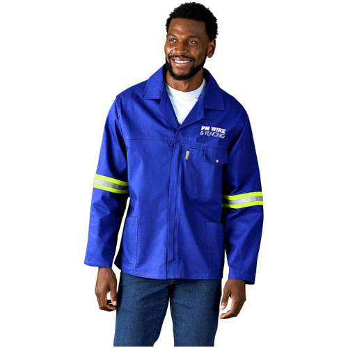 Premium 100% Cotton Jacket Reflective Arms - Yellow Tape, Azulwear Safety Workwear Premium 100% Cotton Jacket Reflective Arms - Yellow Tape, Azulwear Safety Workwear