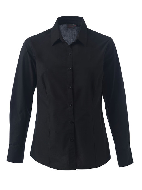 Ladies Ellis K255 L/S Blouse - Black, Azulwear Corporate Clothing South Africa