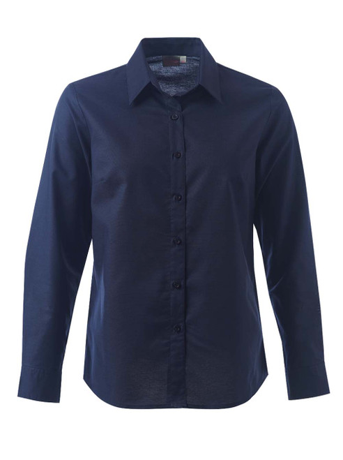 Ladies Tate Oxford K373 L/S Blouse - Navy, Azulwear Corporate Clothing Ladies Tate Oxford K373 L/S Blouse - Navy, Azulwear Corporate Clothing