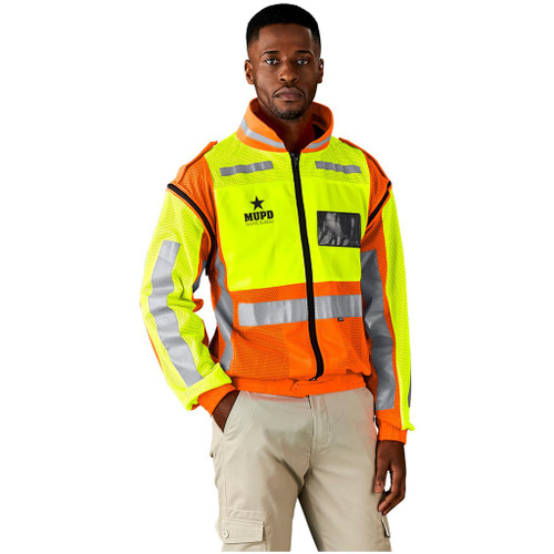 Metro Two-Tone Hi-Viz Reflective Zip-Off Jacket, Azulwear Reflective Workwear Metro Two-Tone Hi-Viz Reflective Zip-Off Jacket, Azulwear Reflective Workwear