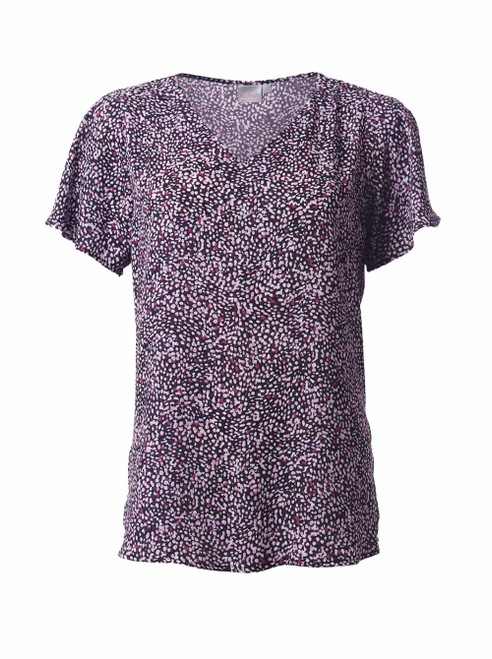 Paris K264 S/S Blouse - Plum Multi Speckles, Azulwear South Africa Paris K264 S/S Blouse - Plum Multi Speckles, Azulwear South Africa