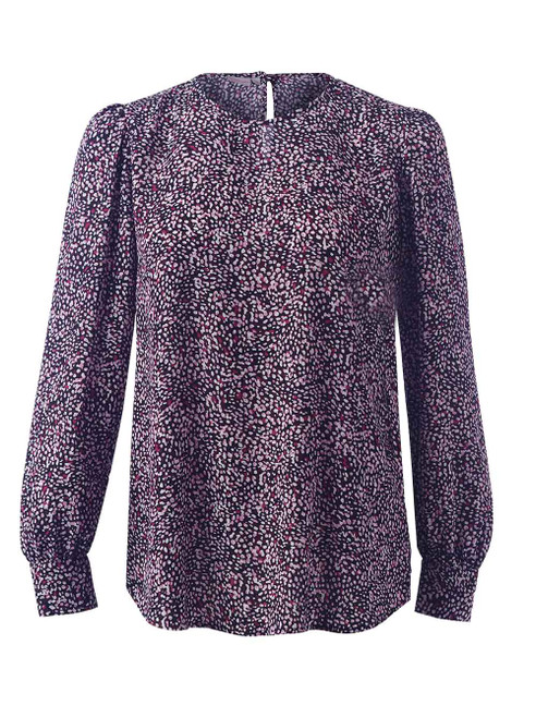 Paris K264 L/S Blouse - Plum Multi Speckles, Azulwear South Africa