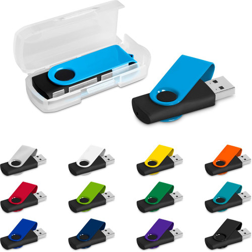 Altitude Axis Gyro Black Flash Drive - 16GB, Azulwear Promotional Gifts & Branding 