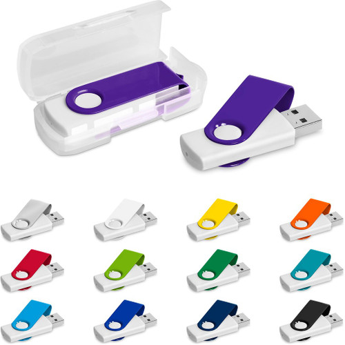 Altitude Axis Gyro White Flash Drive - 16GB, Azulwear Promotional Gifts & Branding