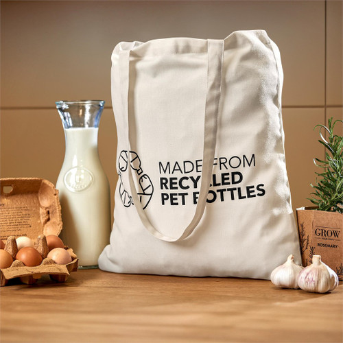 Okiyo Kenko Recycled PET Shopper showcasing the sustainable RPET logo side winder, perfect for retail branding in Cape Town and the Western Cape.