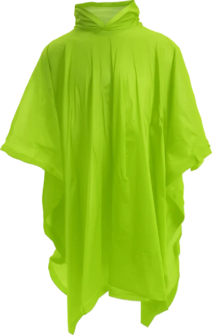 Rubberised Poncho - Lime, Azulwear Reflective Rainwear, Cape Town