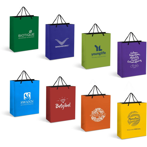 Purple Omega Maxi Paper Gift Bag by Azulwear – Custom branded event gifts South Africa