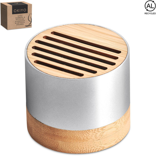 Okiyo Utau Bamboo & Recycled Aluminium Bluetooth Speaker,  Corporate Gifts, Azulwear, Corporate Gifts, Cape Town, South Africa