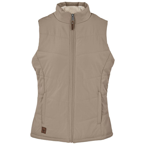 Front view of the Stone Ladies Mafadi Bodywarmer by Azulwear South Africa showcasing the fully padded and quilted 100 percent polyester outer.