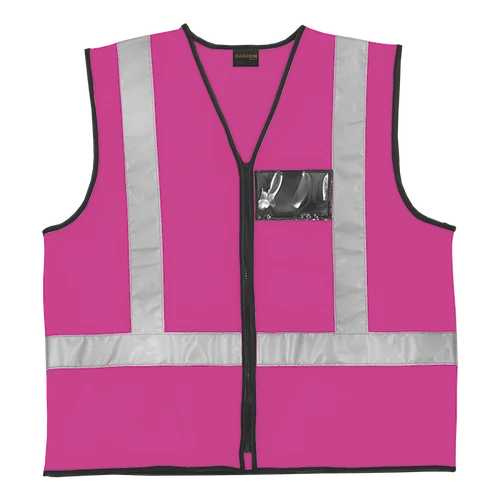 Hot Pink Highway Waistcoat with Zip and ID Pouch - Workwear by Azulwear, South Africa 