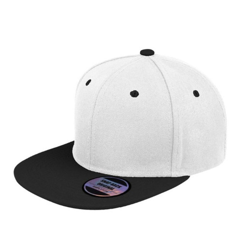 Snapback Two Tone Flat Peak Cap White/Black by Azulwear Cape Town, South Africa