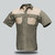 Men's Safari Hippo Two Tone Short Sleeve Shirt - Olive/Khaki, Azulwear