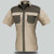 Two-tone Men's Wag 'n Bietjie Bush Shirt from Azulwear, highlighting the distinct contrasting durable panels and dual functional chest pockets ideal for professional game lodge uniforms and rugged safari tours in Cape Town, South Africa
