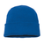 Royal blue knitted beanie with options for custom branding by Azulwear.