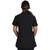 Back view of the Black and Red DUCHESS Nicole Top salon tunic, showing the tailored fit, mini matt fabric, and clean design for South African beauty uniforms.