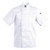 White premium short sleeve chef uniform coat featuring custom corporate hospitality branding, Azulwear Durban.