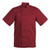 Red lightweight short sleeve chef jacket with custom branded restaurant embroidery, Azulwear Pretoria.