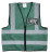 Blackish Green Reflective Vest with Zip & ID Pouch