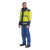 Yellow Blaze 4-in-1 Jacket from Azulwear South Africa displaying the zip-off reversible high-visibility polar fleece body warmer inner shell with high-visibility silver styling stripes.