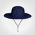 Navy blue Weatherman Hat from Azulwear, highlighting the smart corporate uniform tone, wind and water-resistant UV-protected microfibre build, and tuck-in neck protection flap ideal for outdoor branding and corporate events across South Africa.