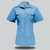 Light Blue Ladies Safari Marlin Short Sleeve Blouse by Azulwear, showcasing the rugged ripstop-strength textile designed for durable women's eco-tourism and safari workwear in South Africa.