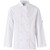 Front profile of the White Premium Unisex Chef Uniform Coat from Azulwear, highlighting precise custom corporate hospitality branding and an elegant double-breasted layout tailored for culinary apparel in Durban, South Africa.