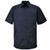 Black Men's Classic Woven Short Sleeve Shirt made from lightweight 130g polycotton fabric, designed for smart corporate uniforms and professional office clothing across South Africa.