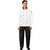 A professional front profile of Azulwear's White Unisex Toulon Long Sleeve Chef Jacket, showcasing high-quality custom branding, an elegant double-breasted closure, and classic long sleeves tailored for premium culinary apparel in Stellenbosch, South Africa.