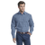 Men's Unity Check long sleeve shirt in sky blue on a model, corporate shirts by Azulwear South Africa. Features a classic check pattern and custom embroidery options.