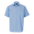 Sky Blue Oxford short sleeve shirt for men on a model, corporate shirts by Azulwear South Africa. Features a tailored fit, chest pocket, and custom embroidery options.