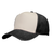 Black and White Pigment Washed 5 Panel Cap by Azulwear South Africa shown in a direct, front-facing product shot highlighting its vintage aesthetic, clean two-tone panels, and premium custom branding potential.