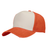 Orange and White Pigment Washed 5 Panel Cap by Azulwear South Africa shown in a direct, front-facing product shot highlighting its bright vintage aesthetic and clean two-tone contrast.