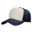 Navy and White Pigment Washed 5 Panel Cap by Azulwear South Africa shown in a direct, front-facing product shot highlighting its classic vintage look, clean two-tone panels, and high-utility potential as promotional gift caps.