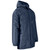 Navy blue Shift Single-Lined Freezer Jacket from Azulwear shown from a side view, showcasing the low-bulk protective profile, snug wind-blocking elasticated cuffs, and flexible sleeve cut engineered for active warehouse duties across South Africa.