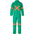 Trade Polycotton Conti Suit Reflective Arms, Legs & Back - Orange Tape - Emerald Green, Azulwear Safety Workwear