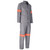 Trade Polycotton Conti Suit Reflective Arms, Legs & Back - Orange Tape - Grey, Azulwear Safety Workwear