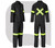Trade Polycotton Conti Suit Reflective Arms, Legs & Back - Yellow Tape - Black, Azulwear Safety Workwear