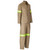 Khaki side view of the Trade Polycotton Conti Suit with reflective arms and legs in yellow tape by Azulwear Safety Workwear Cape Town