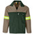 Premium Two-Tone Polycotton Jacket Reflective Arms - Yellow Tape - Olive, Azulwear Safety Workwear
