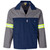 Premium Two-Tone Polycotton Jacket Reflective Arms - Yellow Tape - Navy, Azulwear Safety Workwear