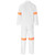 Trade Polycotton Conti Suit Reflective Arms & Legs - Orange Tape - White, Azulwear Safety Workwear