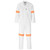 Trade Polycotton Conti Suit Reflective Arms & Legs - Orange Tape - White, Azulwear Safety Workwear